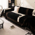 Jacquard Floral Band Sofa Cover with Tassels, Thick Textured Couch Throw Blanket