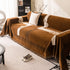 Jacquard Floral Band Sofa Cover with Tassels, Thick Textured Couch Throw Blanket