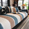 Striped Colorblock Non-Slip Sectional Couch Covers, Chenille Sofa Protector Cover