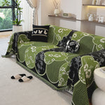 Modern Retro Sofa Throw - Decorative, Washable Chenille Blanket & Couch Protector