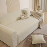 3D Jacquard Leaf Pattern Couch Slipcover, High Stretch Washable Textured Sofa Cover