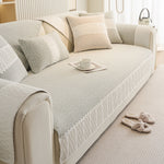 Herringbone Sofa Protector Cover, Non-Slip Couch Cover for Seat, Back & Arms