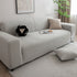 3D Grid Jacquard Sofa Cover, High Stretch Plush Waffle Couch Slipcover with Tie Straps