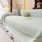 Jacquard Ice Silk Sofa Throw Cover with Gold Trim, Summer Cooling Couch Slipcover