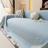 Jacquard Ice Silk Sofa Throw Cover with Gold Trim, Summer Cooling Couch Slipcover