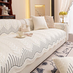 3D Quilted Thick Cotton Sofa Cover Non-Slip Couch Throw for Fabric & Leather Sofas
