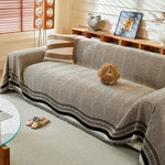 Reversible Herringbone Sofa Cover, 2-in-1 Classic British Throw Blanket for Couch