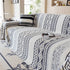Bohemian Tufted Sofa Cover, Plush Fleece Throw Blanket with 3D Woven Aztec Stripes