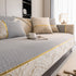 Non-Slip Couch Cover with Gold Trim, Sofa Slipcover for Sectional & Loveseat