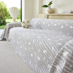 Soft Breathable Sofa Cover Blanket,Botanical Embossed Furniture Protector Throw Cover