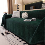 Solid Color Chenille Sofa Cover Blanket Furniture Covers for Sofas and Loveseats