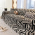 Plush Sherpa Sofa Throw Cover for Sectional, Jacquard Wave Throw Furniture Protector