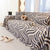 Plush Sherpa Sofa Throw Cover for Sectional, Jacquard Wave Throw Furniture Protector