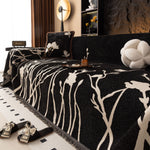 Modern Abstract Floral Sofa Throw Blanket, Decor Furniture Protector for Living Room