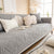 Embossed Leaf Cotton Quilted Sofa Cover Non-Slip Couch Protector with Thick Padding