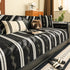 Non-Slip Sofa Cover with Thick Chenille Texture Woven Stripe Couch Protector Throw