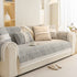 Soft Chenille Sectional Sofa Cover with Pom Pom Trim – Non-Slip Couch Protector