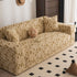 Plush Fleece Stretch Sofa Cover, Super Soft Textured Geometric Couch Slipcover