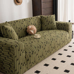 Plush Fleece Stretch Sofa Cover, Super Soft Textured Geometric Couch Slipcover