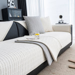 Geometric Textured Couch Slipcover Protector Non-Slip Ice Silk Sofa Cover for Couch