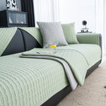 Geometric Textured Couch Slipcover Protector Non-Slip Ice Silk Sofa Cover for Couch