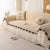 Ruffled Sofa Cover with Bowknot Decor, French Country Style Skirted Couch Slipcover