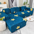 Boho Printed Sofa Slipcover, Stretch Furniture Protector for Sectional L-Shaped Sofa
