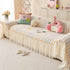 Cute Dotted Stripe Couch Protector, Non-Slip Washable Sofa Cover with Ruffled Skirt