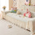 Cute Dotted Stripe Couch Protector, Non-Slip Washable Sofa Cover with Ruffled Skirt