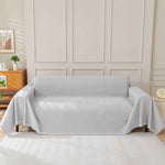 Solid Color Chenille Sofa Throw Blanket, Cozy & Easy Care Fringed Furniture Protector