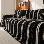 Boho Couch Throw Blanket with Textured Stripes, Sofa Cover for Living Room Decor