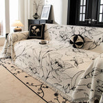 Large Floral Sofa Cover Throw Blanket, Plush Jacquard Non-Shedding Couch Cover for Pets