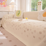 Cooling Ice Silk Sofa Cover Blanket, Floral Soft Silky Breathable Couch Throw Cover