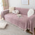 Boho Herringbone Sofa Throw Blanket with Pom Pom Tassels Stylish Furniture Slipcover