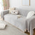 Boho Herringbone Sofa Throw Blanket with Pom Pom Tassels Stylish Furniture Slipcover