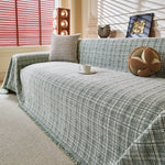 Textured Plaid Couch Throw Cover, Modern Decorative Sectional Furniture Covers