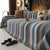 Cozy Decorative Throw Blanket for Couches, Boho Plush Woven Sofa Cover with Stripes