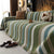 Cozy Decorative Throw Blanket for Couches, Boho Plush Woven Sofa Cover with Stripes