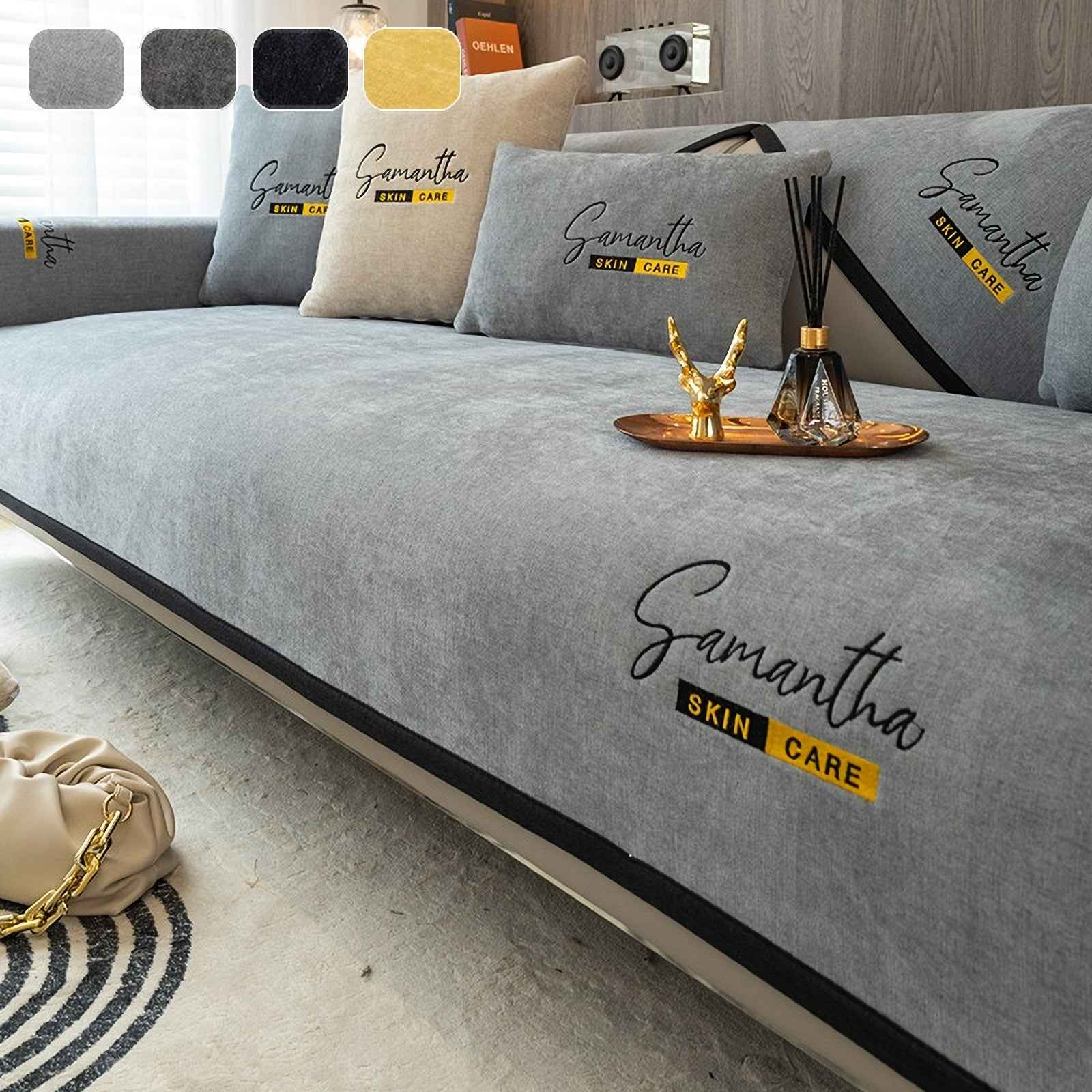 Non-Slip Cat Scratch Furniture Cover for Leather Sofas, Chenille Sofa Towels Covers I
