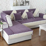 Non-Slip Sectional Couch Cover with Lace, Furniture Protector for Dogs, Pets, and Kids II