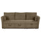 Brown Faux Fur Oversized Convertible Sleeper Sectional Sofa Couch Daybed and Chair Pull Out with 2 Pillows, USB Charging Ports for Living Room