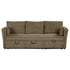Brown Faux Fur Oversized Convertible Sleeper Sectional Sofa Couch Daybed and Chair Pull Out with 2 Pillows, USB Charging Ports for Living Room