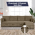 Brown Faux Fur Oversized Convertible Sleeper Sectional Sofa Couch Daybed and Chair Pull Out with 2 Pillows, USB Charging Ports for Living Room