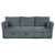 Dark Gray Faux Fur Oversized Convertible Sleeper Sectional Sofa Couch Daybed and Chair Pull Out with 2 Pillows, USB Charging Ports for Living Room