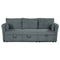 Dark Gray Faux Fur Oversized Convertible Sleeper Sectional Sofa Couch Daybed and Chair Pull Out with 2 Pillows, USB Charging Ports for Living Room