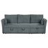 Dark Gray Faux Fur Oversized Convertible Sleeper Sectional Sofa Couch Daybed and Chair Pull Out with 2 Pillows, USB Charging Ports for Living Room