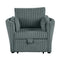 Dark Gray Faux Fur Oversized Convertible Sleeper Sectional Sofa Couch Daybed and Chair Pull Out with 2 Pillows, USB Charging Ports for Living Room