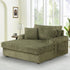 54 Inch Contemporary Indoor Upholstered Chaise Lounge Plush Sleeper Chair with Throw Pillows, 2 Cup Holders and Magazine Bags for Living Room