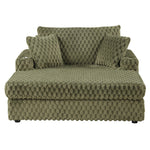 54 Inch Contemporary Indoor Upholstered Chaise Lounge Plush Sleeper Chair with Throw Pillows, 2 Cup Holders and Magazine Bags for Living Room