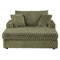 54 Inch Contemporary Indoor Upholstered Chaise Lounge Plush Sleeper Chair with Throw Pillows, 2 Cup Holders and Magazine Bags for Living Room